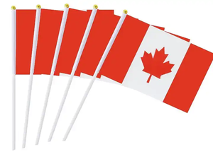Vente en gros de bâton de drapeau canadien en polyester Mini porte-drapeau de poche Drapeau agitant à la main - Product Image 3