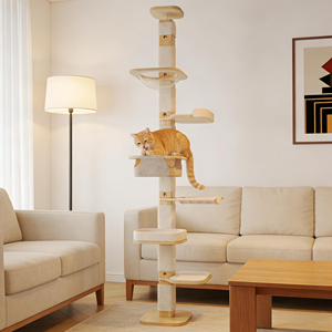 Arbre à chat en bois massif durable avec poteaux en sisal, tour de luxe à 4 niveaux, design moderne classique et écologique - Product Image 3