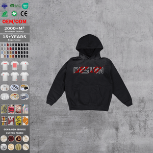 Wholesale 400Gsm French Terry Blank Cotton Hoodies Custom Logo Printing Embroidered Hoodie <b>Mens</b> Hoodies Sweatshirts - Product Image 1