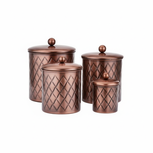 ชุดกระป๋องทองแดงขัดเงาสูงพร้อมเงางามหรูหราและเสร็จสิ้นการสร้างตัวเลือกการจัดเก็บสำหรับตกแต่งแต่ใช้งานได้จริง - Product Image 1