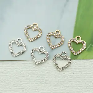 Zinc Alloy Jewelry Pendant For Necklace Earring Keychain Heart Dangle Pendant DIY Accessories necklace beaded clasp