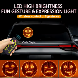 Accessoires intérieurs pour voiture, lumière de fenêtre de voiture, lumière d'<span class=keywords><strong>expression</strong></span>, lumière amusante pour voiture, lumière LED d'<span class=keywords><strong>expression</strong></span> automatique - Product Image 4