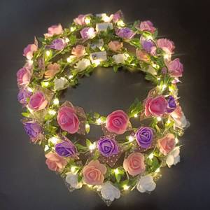 Vente en gros Bandeau à couronne de fleurs <span class=keywords><strong>Guirlande</strong></span> à fleurs à led - Product Image 3