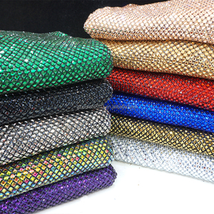 Sh008 Bán Buôn Vàng Pha Lê Đàn Hồi Lưới Lưới Vải Dát Vuông Thạch Cho May Quần Áo - Product Image 6