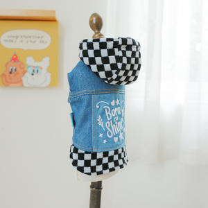 Outono Inverno Quatro-Legged Dog Vest <span class=keywords><strong>Jacket</strong></span> Quente Engrossar Algodão Pet Vestuário XL Tamanho Denim <span class=keywords><strong>Jean</strong></span> Material Atacado - Product Image 1