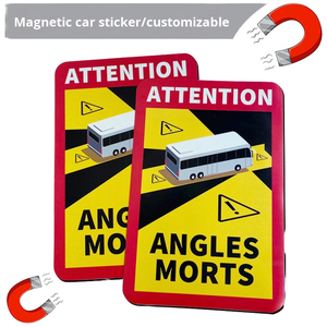 Autocollant magnétique pour voiture, autocollant d'attention pour angle mort, pour Amazon, pour bus, ANGLES MORTS - Product Image 3