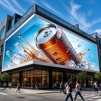 Pantalla LED 3D para Exteriores OEM Visible a Simple Vista P7.81 5500nits IP65 a Todo Color, Pantalla LED Fija para Fachadas de Edificios, Cartel Publicitario