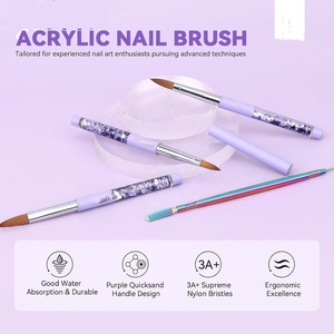 Juego de Pinceles para Uñas Acrílicas: Tamaños 6, 10, 14, Pinceles Profesionales para Uñas, Herramienta de Manicura para Aplicación de Acrílico - Product Image 2