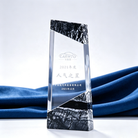 Trophée en cristal de marbre au design créatif, gravé au laser personnalisé, trophée en verre cristal avec logo et texte personnalisés