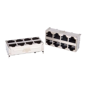 2x4 che chắn 180 độ dọc xếp chồng lên nhau <span class=keywords><strong>RJ45</strong></span> jack cắm 8-Port <span class=keywords><strong>Dual</strong></span> boong CAT5 CAT5E Top nhập Ethernet kết nối cho hàng không vũ trụ PCB - Product Image 1