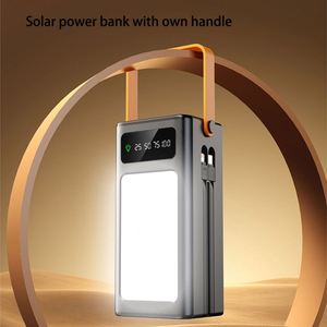 Solar 50000Mah 22.5W Fast-<b>Charging</b> Li-Polymer Power Bank 4 USB + Type-<b>C</b> Po LED Screen Built Cable Portable Universal Socket - Product Image 3
