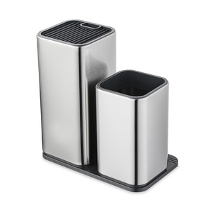 Oasis – ensemble de supports à couteaux en acier inoxydable, 4 pièces, support de rangement pour ustensiles de cuisine, blocs insérables librement pour couteaux, cuillères, spatules - Product Image 5