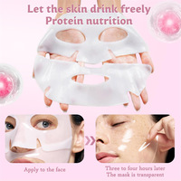 Masque Visage Quasi Bio-Collagène Hydratant de Nuit Masque en Tissu Coréen Niacinamide & Collagène à Faible Poids Moléculaire Soin Lissant de la Peau