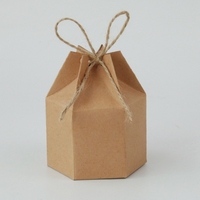 Boîte à sucre créative hexagonale en papier kraft avec gaufrage, pelliculage brillant, revêtement UV, finition invisible, recyclable, taille personnalisable