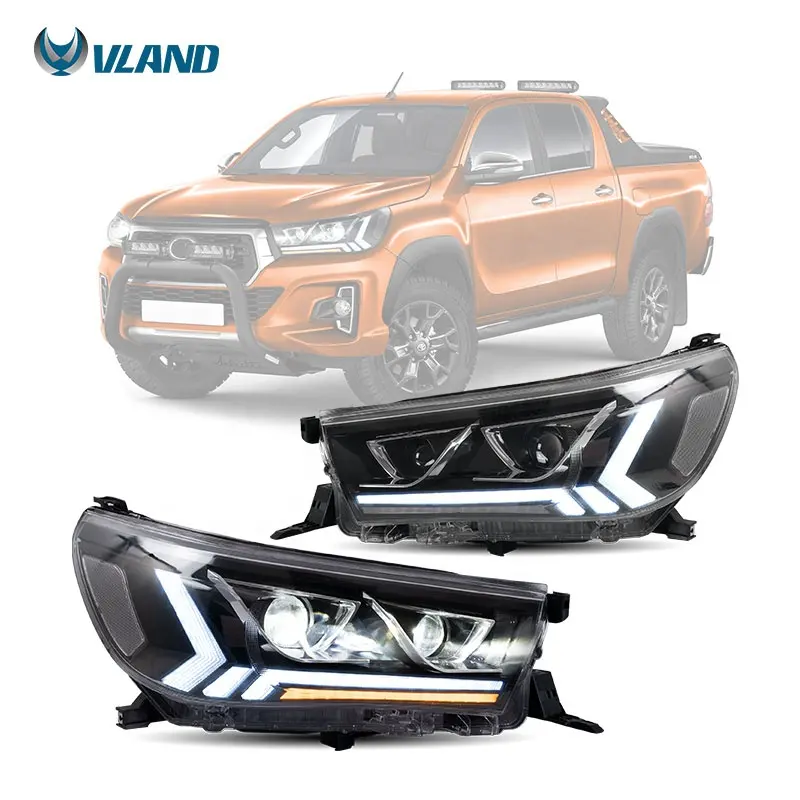 VLAND Factory Head light Full LED Front Car Lamp SR5 4WD GR Sport Revo Rocco For Toyota Hilux 2015-2019 Headlights
