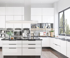 Ensemble d'armoires de cuisine modulaires modernes en bois à finition brillante personnalisée pour appartement, villa, hôpital et centre commercial - Product Image 5
