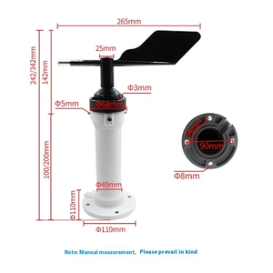 기상 모니터링 공사현장 타워크레인을 위한 RS485 360 ° 폴리카보네이트 풍속 방향 센서 송신기 - Product Image 5