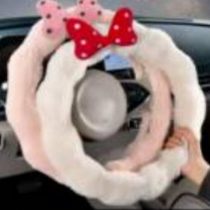 Housse de volant de voiture <span class=keywords><strong>en</strong></span> peluche extra chaude pour l'hiver, design mignon de dessin animé, style sportif et moelleux, <span class=keywords><strong>en</strong></span> PVC et caoutchouc - Product Image 3