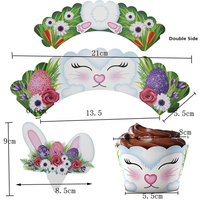 Paskalya sevimli Bunny Cupcake dekorasyon DIY dekorasyon tavşan yan kart doğum günü tatil tema parti dekorasyon çocuk hediye