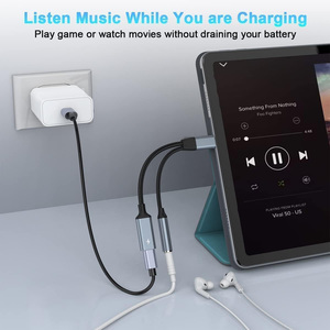 Nylon Braid 2-Trong-1 USB-C 3.5Mm Jack <span class=keywords><strong>Adapter</strong></span> Âm Thanh Pd60W Phí Loại C Cho <span class=keywords><strong>iPhone</strong></span> 15 Samsung Các Thiết Bị Khác <span class=keywords><strong>Splitter</strong></span> Cho Loa - Product Image 4