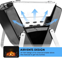 Mallette pliable de haute qualité BBQ Grill Barbecue Outils Portable Mini Charbon BBQ Grills pour activité de plein air Camping Randonnée