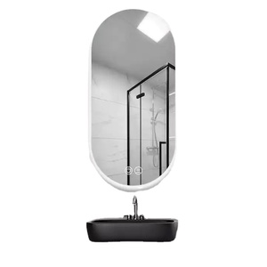 Smart <span class=keywords><strong>LED</strong></span> Light Mirror Mounted Barber Shop Möbel Glas Design mit Make-up-Tasche für die Badezimmer dekoration - Product Image 1