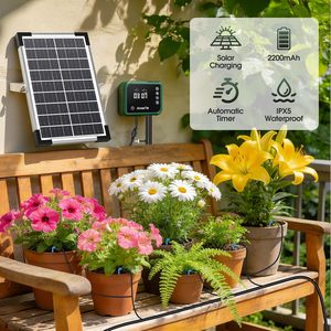 Eight Watt <b>Solar</b> <b>Powered</b> Watering Computer 30 Droppers System No Tap Balcony Garden Potted Plants Greenhouse Irrigation <b>Kit</b> Devi - Product Image 3