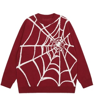 Maglione da <span class=keywords><strong>Donna</strong></span> Stile Streetwear con Motivo a Ragnatela Jacquard, Maglione Lungo Invernale Lavorato a <span class=keywords><strong>Maglia</strong></span>, Abbigliamento Femminile - Product Image 1