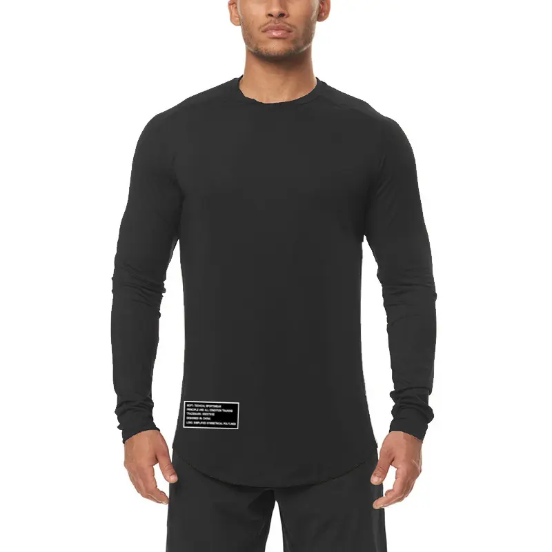 Long Sleeve T-shirt Men's Quick-Dry Stretch Slim Fitness  Custom Warm Undershirt
