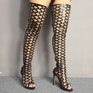 HMB217 cava sopra il ginocchio rivetto stivali scarpe alla moda per le donne caricamenti del sistema freddi scarpe <span class=keywords><strong>sandali</strong></span> per le donne - Product Image 6