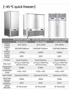 ثلاجة للعمل مبرد بالهواء-45 ℃ 12 صواني 500L دوريان سريع التجميد يدعم المأكولات البحرية OEM - Product Image 6