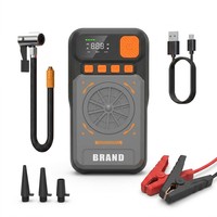 Démarreur de voiture Boltpower 2000A 16000mAh avec compresseur d'air 150PSI, booster de batterie portable 4-en-1, gonfleur de pneus, batterie externe