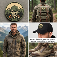 Écussons en caoutchouc souple 3D en gros, design slogan rond, à coudre, badges en PVC avec velcro, étiquettes de vêtements imperméables pour streetwear, casquettes et chapeaux
