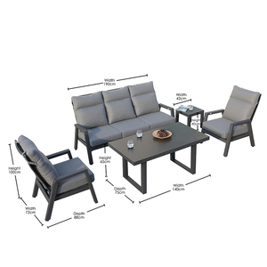 Sofá de 3 plazas OSMEN Alura moderno para jardín, sofá de metal y tela para uso en patio exterior - Product Image 5