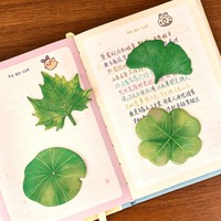 Bloc de Notas Adhesivas con Hojas de Simulación de Arce de Alto Valor Cromático para Estudiantes, Bonitas Notas Adhesivas Reutilizables con Diseño de Hoja de Arce