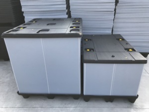 แท่นวางพลาสติก HDPE ขนาด1300*1140มม. และฝาปิดสำหรับกล่องพาเลทที่เก็บของแบบสี่ช่อง - Product Image 5