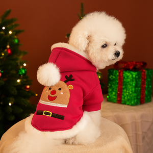 เสื้อโค้ทสุนัขฤดูหนาวคุณภาพสูง ลายคริสต์มาส ผ้าโพลีเอสเตอร์ สำหรับลูกสุนัขพันธุ์เล็ก - Product Image 5