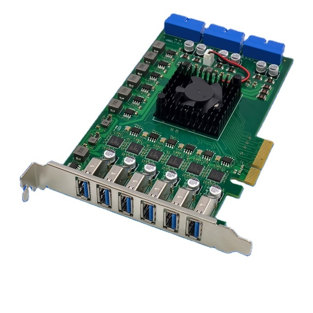 PCIe X4 NEC720202 12-Port USB3.0 5Gbps Industrial Camera Vision Acquisition Adapter Card SE-U30202A-12U in Stock