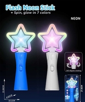 Nouvelle Lampe LED Rotative YT 9' à Double Zone RGB (Éclat Intérieur Constant + Flash Néon Extérieur) – Bâton Lumineux Portable Thème Romantique pour Fête