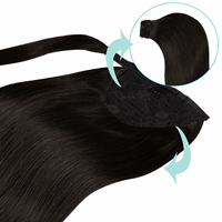 Extensions de cheveux lisses et soyeux, double épaisseur, teintes, à clipser, queue de cheval, à enrouler