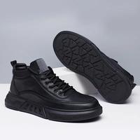Chaussures d'hiver respirantes pour hommes, nouveau modèle 2026, baskets antidérapantes et résistantes à l'usure, chaussures de chef en cuir, sport décontracté, noires, sécurité au travail