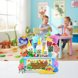 Kit de slime <span class=keywords><strong>dinosaure</strong></span> DIY, slime cristallin doux et non collant, ensemble de boue sensorielle pour soulager le stress, jouet artisanal, cadeau pour enfants - Product Image 5