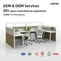 Mobilier de bureau moderne et durable de 6 places modulaires en acier écologique et confortable pour le centre d'appels du personnel