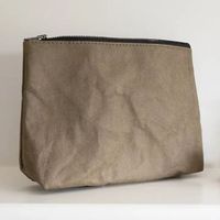 Sac cosmétique imperméable de bonne qualité ECOGREEN avec logo personnalisable, porte-pinceaux de maquillage, sac à fermeture éclair, taille moyenne