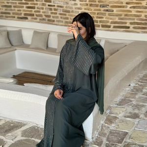 <span class=keywords><strong>Cardigan</strong></span> Solto Feminino Muçulmano do Oriente Médio Nuosha OEM, Blusa Oculta Abaya CE para Uso Diário - Product Image 4