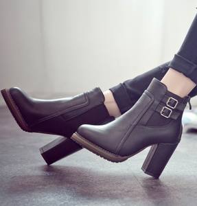 Botines informales de tacón grueso para <span class=keywords><strong>mujer</strong></span>, botines de tacón alto impermeables de 43 tallas, up-0581r, venta al por mayor - Product Image 5