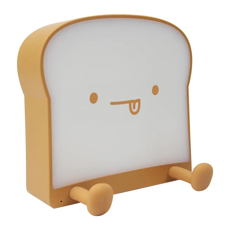 Carino pane tostato lampada LED dimmerabile lampada notturna per tostapane ricaricabile luce notturna per bambini con supporto per cellulare lampada da tavolo