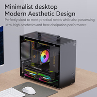 Boîtier PC Mini ITX SNOWMAN CS013, petit boîtier PC portable pour jeux avec 5 ventilateurs ARGB, un panneau en verre trempé disponible en noir et blanc