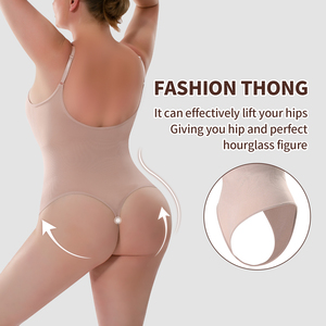 Body Moldeador Transpirable sin Costuras para Mujer, Control de Abdomen, Moldea la Cintura, Levanta Glúteos, <span class=keywords><strong>con</strong></span> Tanga - Product Image 4