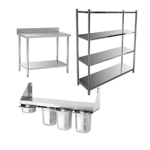 High <strong>Quality</strong> Stainless <strong>Steel</strong> Prep Table Workbench with <strong>Shelving</strong> Self-Cleaning Coating for Restaurant Commercial Kitchen - Product Image 6